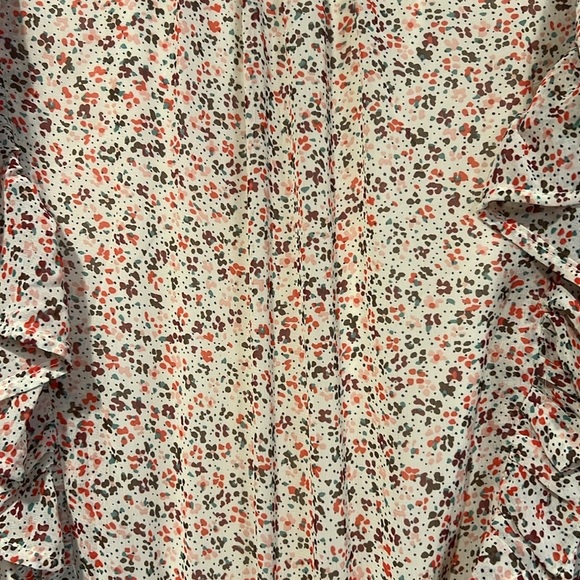 Entro cream floral print tiered midi dress size small - Picture 6 of 14